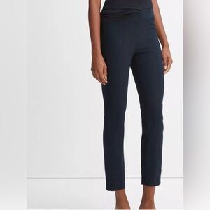 Vince Stitch Front Seam Pull On Pants Medium Navy Straight Leg Ponte Trouser New